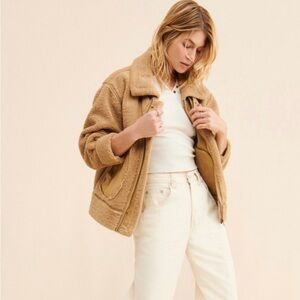 Anthropologie LaBiz Relaxed Sherpa Jacket